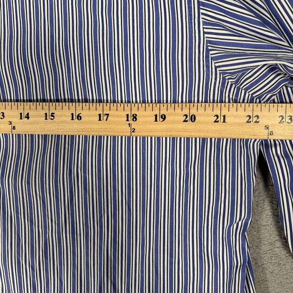 Ralph Lauren Purple Label Dress Shirt Men’s Size 17 Blue White Stripes Italy - Picture 8 of 16